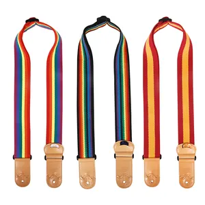 IRIN New Style Rainbow Color Blocking Electric Bass Straps Accessories Red Yellow Color Acoustic Guitar Strap