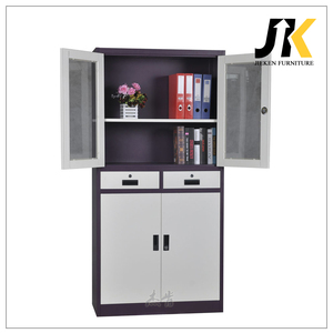 Armoire de classement moderne en métal <span class=keywords><strong>avec</strong></span> porte semi-vitrée, design démontable, armoire en fer multifonctionnelle <span class=keywords><strong>avec</strong></span> 2 tiroirs en métal - Product Image 3