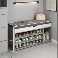 Meuble de salon moderne en bois avec banc et rangement pour chaussures