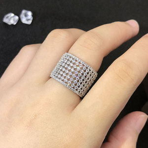 Anello Cavo con Zirconi Incastonati per Donne, Gioiello Elegante in Rame, Regalo Quotidiano alla Moda - Product Image 3