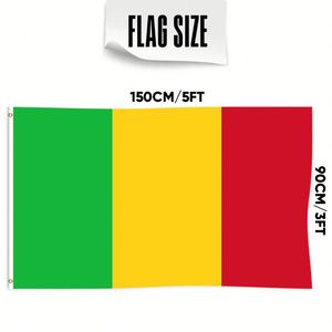 Drapeaux <span class=keywords><strong>du</strong></span> Mali en polyester 68D/100D de 3x5 pieds, personnalisables pour toutes les nations, livraison rapide par un fournisseur fiable - Product Image 4