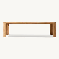 Ensemble de salle à manger d'extérieur en teck, mobilier de jardin en bois, table de restaurant et ensemble de 8 chaises, mobilier de cour d'hôtel