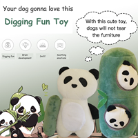Jouet en peluche interactif et durable pour chien, anti-ennui, avec sons couinants, motif Panda + Bambou, pour usage intérieur
