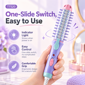 Mini Plancha de Pelo 2 en 1 con Calentamiento PTC, Cepillo Alisador Portátil y Rizador para Viajes - Product Image 3
