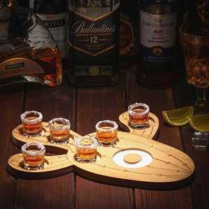 Bamboo Cactus Tequila Tray Bamboo Organizer Holder with Lemon Bowl and Salt Rimmer - Product Image 3