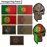 Écusson brodé drapeau du Portugal pour extérieur, patch tactique IR, étiquette à coudre pour sac, chapeau, applique DIY