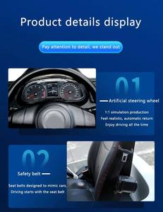 Simulador de Conducción Portátil con Asiento Hidráulico y <span class=keywords><strong>Volante</strong></span> Logitech G27, de Metal, para Práctica de Manejo de Niños y Adultos, para Uso en Parque de Aventuras - Product Image 4