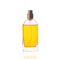 Nouveau design populaire, flacon de parfum en verre transparent plat de 30 ml, forme unique, avec bouchon en forme de pierre noire
