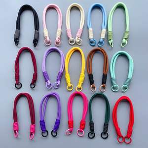 Correa Corta para Teléfono Móvil Color Macaron con Parche de Color, Colgante para Funda de Teléfono, Antipérdida, Hecha a Mano, Unisex, Correa de Muñeca para Teléfono - Product Image 3