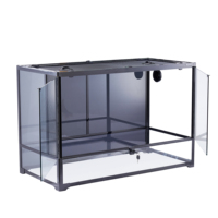 Terrarium Classique en PVC pour Reptiles avec Porte Coulissante et Battante, Démontable, Plusieurs Tailles, Double Ventilation, Vivarium pour Serpents, Araignées, Lézards