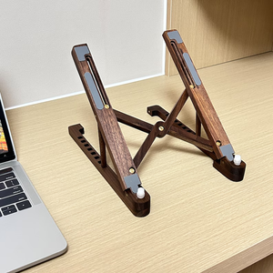 Support pour <span class=keywords><strong>tablette</strong></span> portable pliable et portable, étagère en bois massif pour dissipateur thermique surélevé - Product Image 3