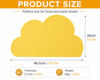 Tapis d'alimentation pour animaux de compagnie en silicone en forme de nuage, pour gamelles de nourriture et d'eau pour chats et chiens, avec rebord surélevé, logo personnalisé
