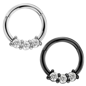 European Style <b>Nose</b> <b>Ring</b> Stainless Steel Zircon Inlay Round Ball Design Party Fashion Piercing Jewelry - Product Image 1