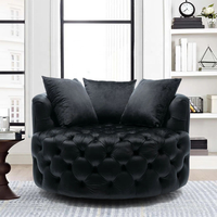 Ensemble de 2 fauteuils Chesterfield en velours, fauteuils de salon surdimensionnés, fauteuils rembourrés pour salon, vente en gros