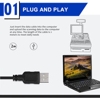 Escáner de Código de Barras 2D Inalámbrico Android Syble Factory XB-6255M 1D 2D QR PDF417, Lector de Códigos de Barras 2D Portátil con Cable, Gran Venta