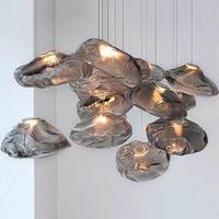Lampes suspendues en métal et verre pour le salon d'hôtel de luxe moderne