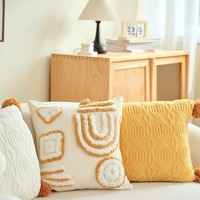 Housse de coussin brodée tuftée style nordique, taie d'oreiller géométrique en chenille, coussin décoratif doux pour la maison, le salon et l'hôtel