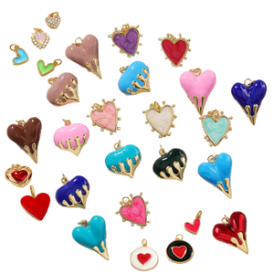 Colgante <span class=keywords><strong>en</strong></span> forma de corazón de lava Accesorio de bricolaje con cristal rojo Mini y tamaños grandes Colgantes y dijes de moda - Product Image 1