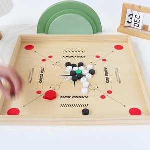 Classic <strong>Wooden</strong> <strong>Carrom</strong> <strong>Board</strong> with Coin Striker Kindergarten Parent-Child Interactive Chess Game Full <strong>Wooden</strong> Toy for Kids - Product Image 4