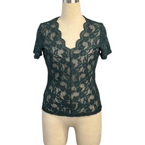 Camisas de Mujer Elegantes y Sensuales de Verano con Encaje Transparente, Cuello en V y Manga Corta - Product Image 4