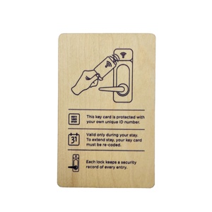 คีย์การ์ดโรงแรม RFID ไม้ Basswood - Product Image 5