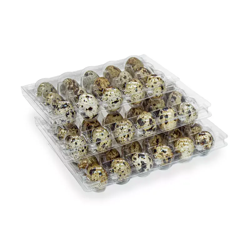 Alta calidad, tamaño personalizado, 18, 20, 30 agujeros, blíster de plástico transparente desechable, bandeja para huevos de codorniz