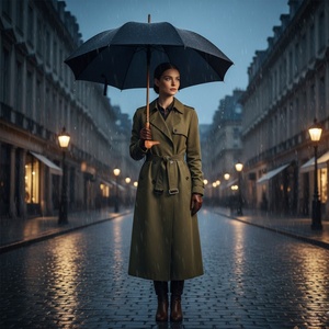 Elegant and Upscale Brown Wooden Duck Head Handle <b>Umbrella</b> Open Diameter 110 cm Gentle <b>Umbrellas</b> - Product Image 5