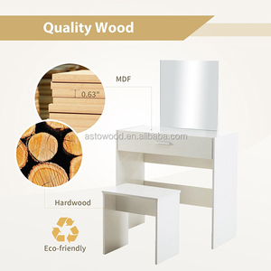 Moderna toletta MFC per il trucco con specchio e sgabello per la camera <span class=keywords><strong>da</strong></span> letto delle ragazze in pannello di legno - Product Image 6