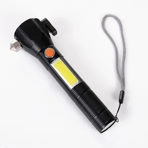 Multifunctional Safety Hammer Flashlight with Magnetic USB Charging powerful car self defense flashlight torch for emergency
