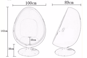 Kain Wol Putar Bentuk Oval, Kursi Santai Pod Telur untuk Kamar Tidur - Product Image 6