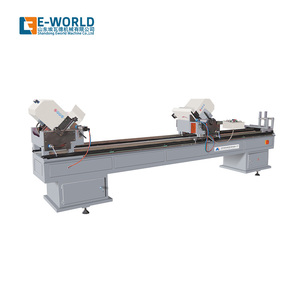 เครื่องเลื่อยตัดองศาอัตโนมัติแบบสองหัว Eworld สำหรับหน้าต่าง/ประตู UPVC และอลูมิเนียม ความแม่นยำสูง 3KW 380V เลื่อยตัดแบบเลื่อน - Product Image 1