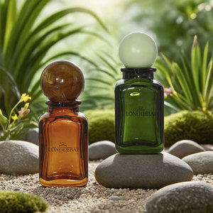 Flacon pulvérisateur de parfum en verre personnalisé de luxe avec logo personnalisable, ambre vert, 30 ml, 100 ml, 50 ml, avec bouchon rond - Product Image 2