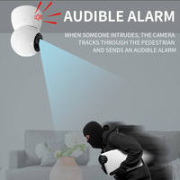 Caméra WiFi PTZ HD 1080P d'intérieur avec vision nocturne couleur ultra-claire, alerte de mouvement et audio bidirectionnel pour la surveillance à domicile et de bébé
