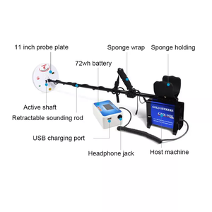 Détecteur de métaux souterrain GDX8000 Or Argent Profondeur de détection 50-60cm Bobines 11 pouces Batterie rechargeable Lithium-ion Impulsion avancée - Product Image 3