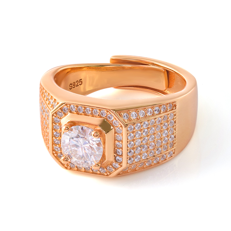 yellow gold and moissanite mens wedding ring