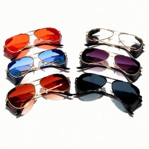 2021 New Arrivals Fashion UV400 Water Shaped <b>Sunglasses</b> Small Metal <b>Sunglasses</b> Steampunk <b>Sunglasses</b> Women - Product Image 6