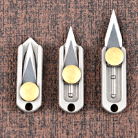 Lightweight Pocket Multifunction Foldable 31mm Brass Mini Knife with Keychain