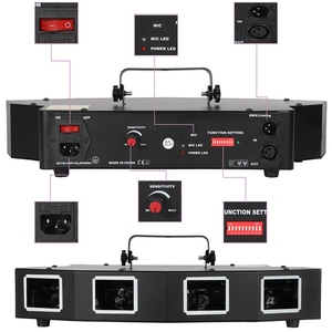Laser cube RGB Y à quatre trous, DMX512, 11 canaux, contrôle sonore, lumière laser LED, lumières laser DJ disco pour boîte de nuit, lampe de scène - Product Image 5