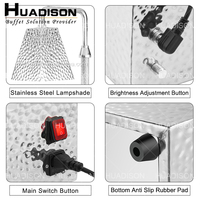 Huadison Autres fournitures d'hôtel et de restaurant Lampe chauffante infrarouge portable en acier inoxydable Lampe chauffante électrique pour aliments Buffet