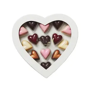 Özel kalp şekli sert kağıt çikolata hediye kutusu PVC gıda LX karton kalp kutusu ile çiçekler için özel boyutta Logo altın folyo