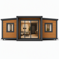 Maison conteneur pliable à double aile de 10 pieds, type cabane de camping avec cuisine et salle de bain, mini-maison, prête pour le glamping et l'hôpital, expédition immédiate