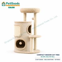 Árbol para Gatos Moderno de Varios Niveles con 2 Casetas de Peluche, Postes Rascadores de Sisal, Perchas y Pelotas Colgantes para Gatos de Interior
