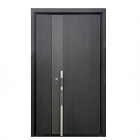 Porte d'entrée principale de villa minimaliste en alliage d'aluminium à double battant avec garantie de 5 ans pour maisons individuelles – Sécurité renforcée
