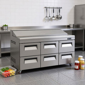 ثلاجة طاولة تحضير السلطة نوبل سنو بطول 1.5 متر مع أربعة أدراج، تبريد مناطقي بنطاق درجات حرارة +2 إلى +10، مناسبة للسلطة والسوشي والسندويشات - Product Image 1