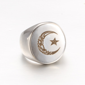 Star <b>Moon</b> Laser Engraved Stainless Steel <b>Ring</b> 22MM Simple Round Design For Women Gift Jewelry - Product Image 2