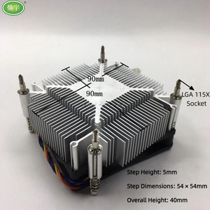 2U siêu mỏng <span class=keywords><strong>CPU</strong></span> Cooler cho Intel LGA 1150/1155, im lặng cao luồng không khí bóng mang fan hâm mộ với kiểm soát nhiệt độ - Product Image 3