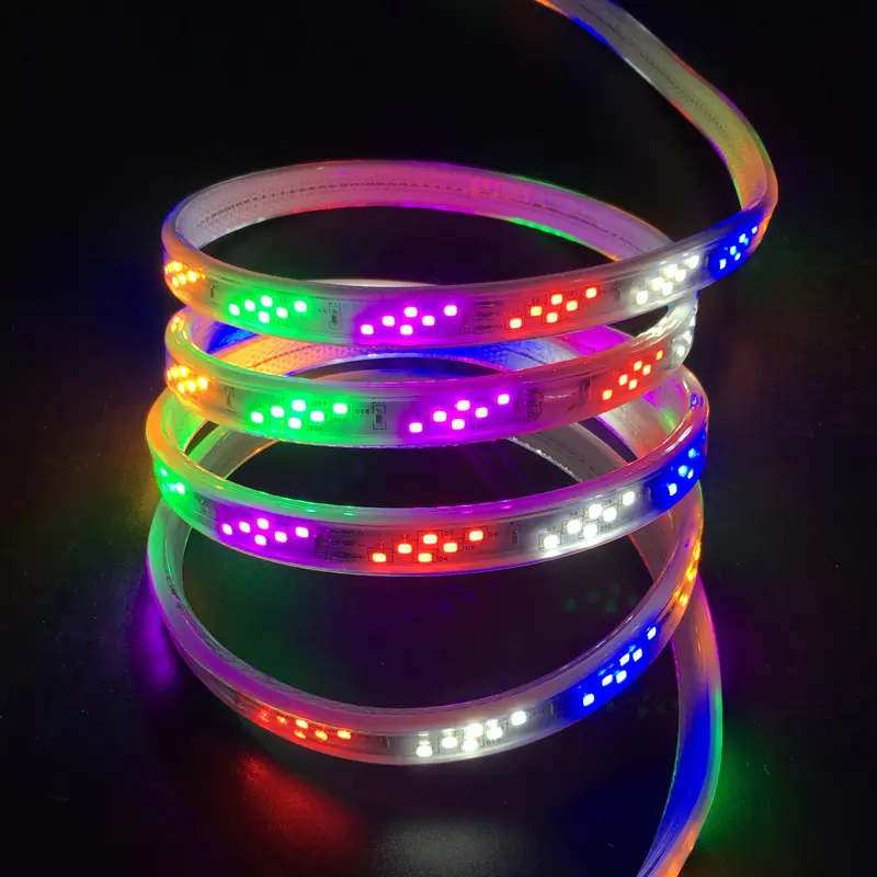 AC220V LED Strip Light 2835 Colorful Waterproof 14.4W/M Plum Blossom Horse Running Strip Outdoor Landscape Holiday Party Ads