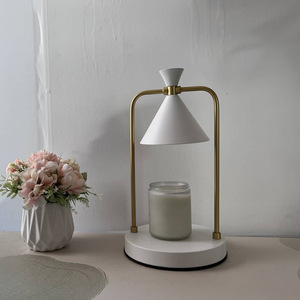 Lampe <span class=keywords><strong>de</strong></span> <span class=keywords><strong>table</strong></span> <span class=keywords><strong>chauffe</strong></span>-bougies électrique en métal noir avec minuterie à intensité variable Aromathérapie GU10 Ampoules halogènes incluses - Product Image 6
