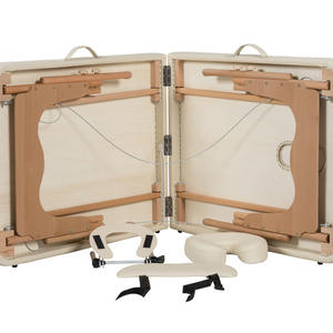 Table de massage pliable en bois, lit de relaxation pour <span class=keywords><strong>spa</strong></span> et physiothérapie, fabricants de lits de tatouage portables légers et fermes en PVC, vente en gros - Product Image 4