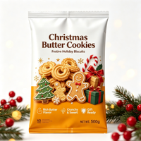 Sachet scellé au dos Joyeux Noël, pochette personnalisée à scellage central pour café moulu, sachet oreiller, pochette de confiserie de Noël 250g 8oz
